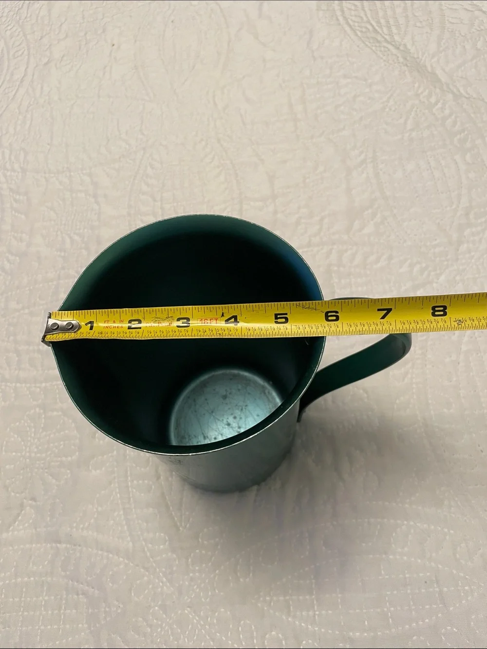 MCM Vintage Collectible Green Aluminum Pitcher